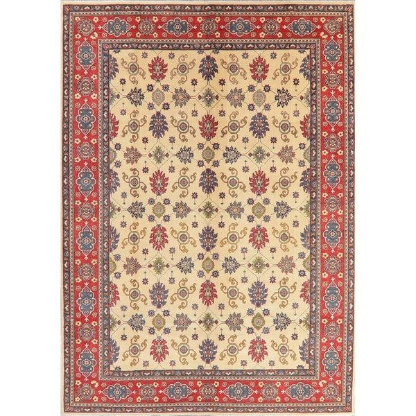 Kazak Oriental Hand Knotted Wool Pakistani Area Rug - 12'9" x 9'1"