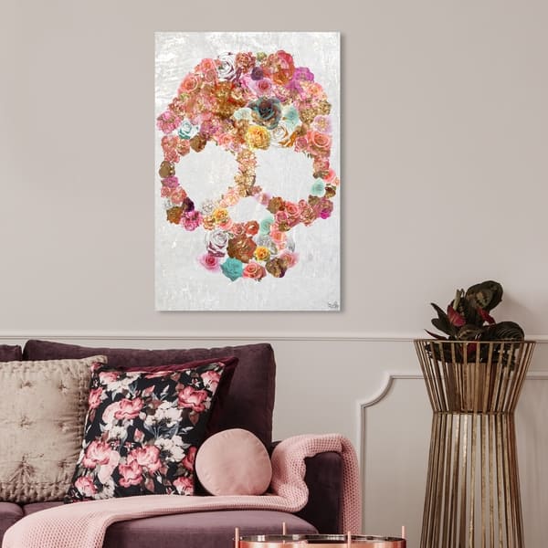 Oliver Gal 'Skull of Roses' Floral and Botanical Wall Art Canvas Print ...