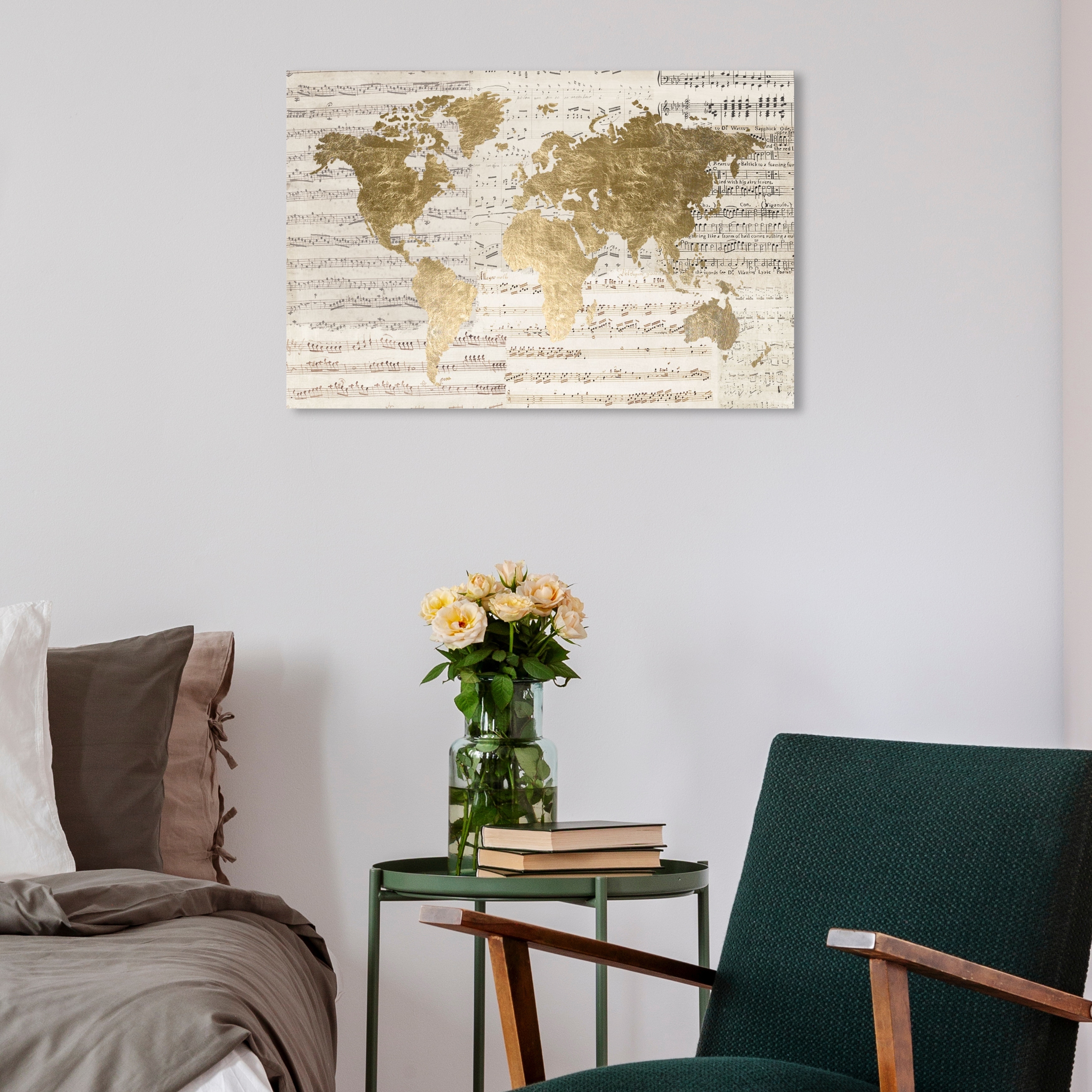 Oliver Gal 'Mapamundi Musicale Light' Maps and Flags Wall Art