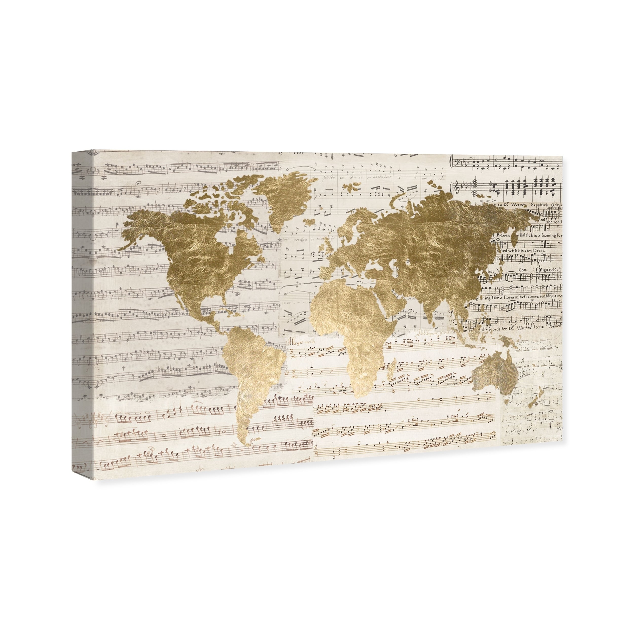 Oliver Gal 'Mapamundi Musicale Light' Maps and Flags Wall Art