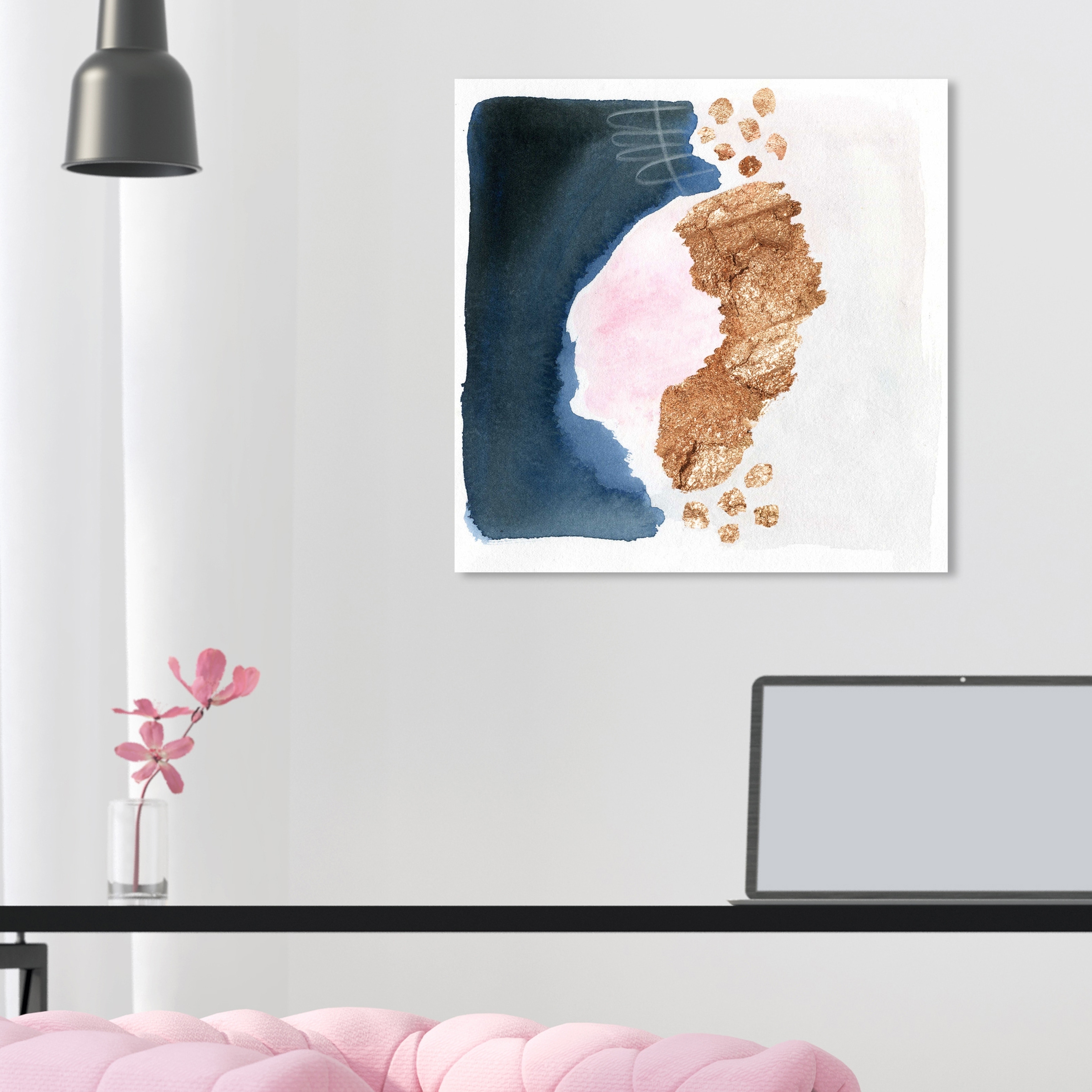 Oliver Gal 'Deep Sea Fishing' Abstract Wall Art Canvas Print - Blue, Gold