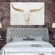preview thumbnail 11 of 9, Oliver Gal 'Evening Desert Skull Sand' Animals Wall Art Canvas Print - Gold, White