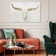 preview thumbnail 10 of 9, Oliver Gal 'Evening Desert Skull Sand' Animals Wall Art Canvas Print - Gold, White 24 x 16