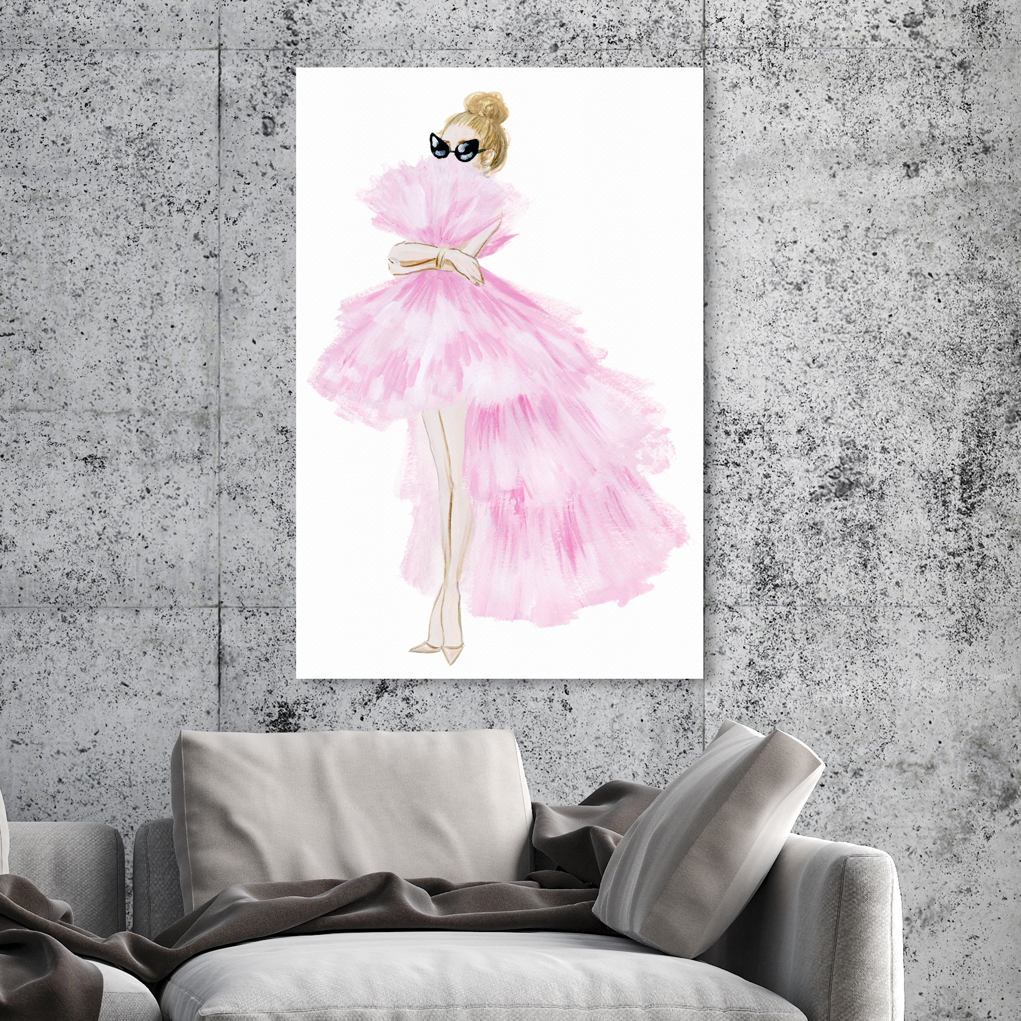 Oliver Gal 'Pink Tutu Dress' Fashion and Glam Wall Art Canvas