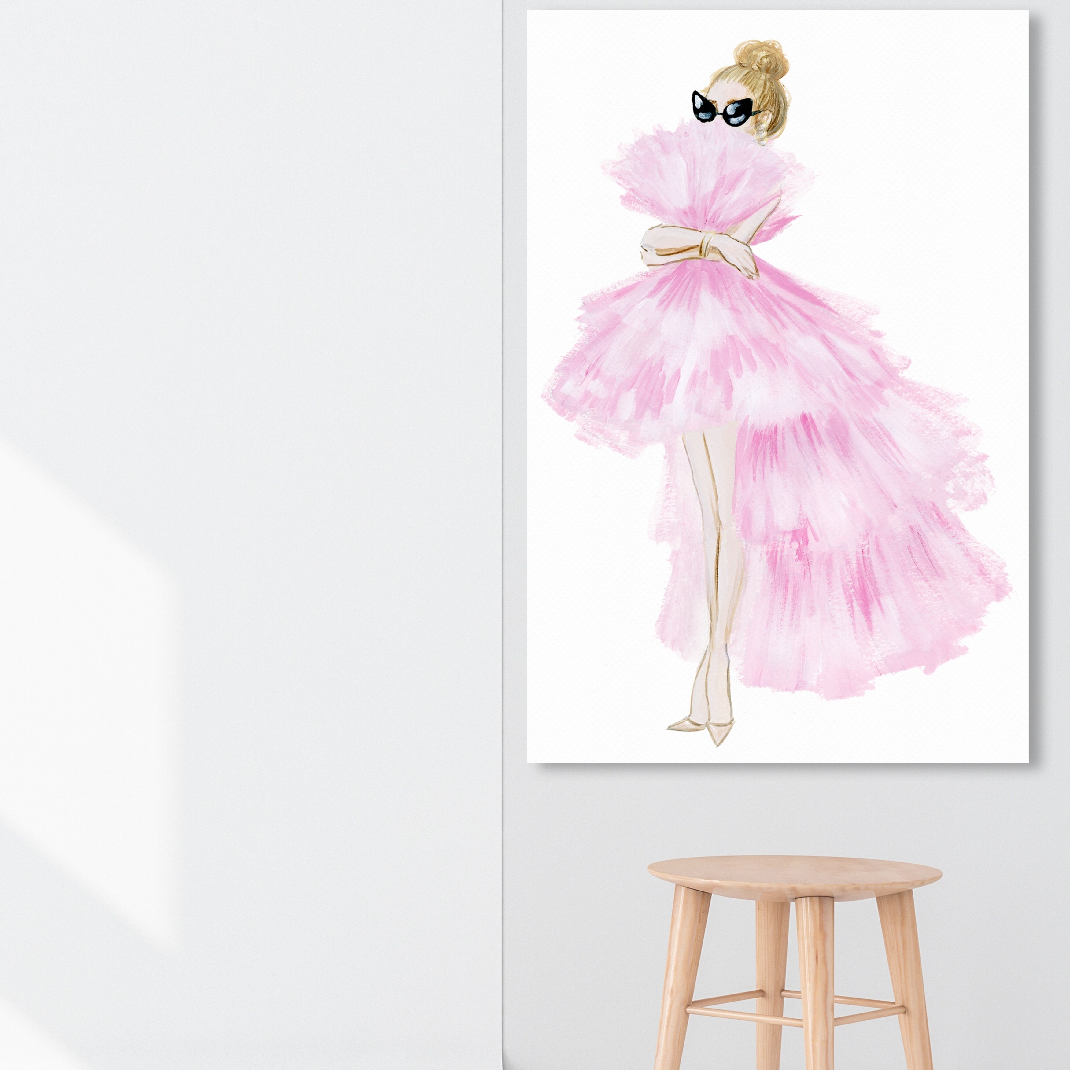 Oliver Gal 'Pink Tutu Dress' Fashion and Glam Wall Art Canvas