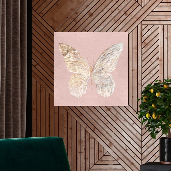Oliver Gal 'Golden Butterfly Glimmer Blush' Animals Wall Art Canvas Print -  Pink, Gold - On Sale - Bed Bath & Beyond - 28526093
