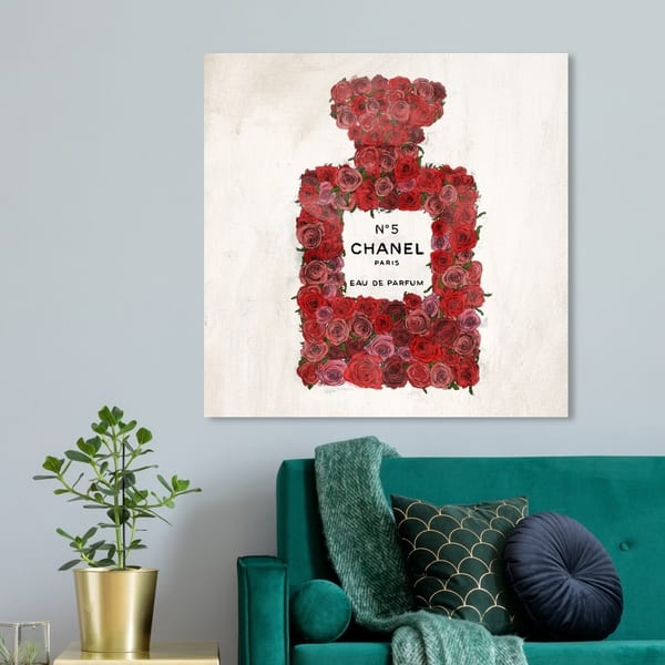 Oliver Gal 'Number 5 Red Rose-CUSTOM' Fashion and Glam Wall Art Canvas ...