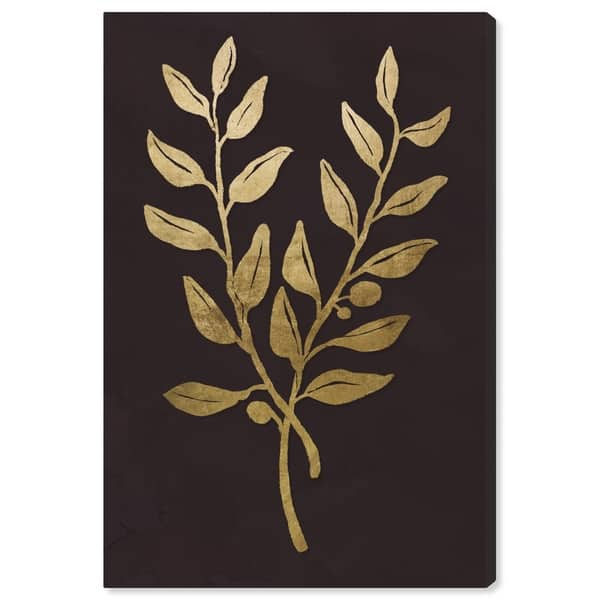 Oliver Gal 'Gold Leaves' Floral and Botanical Wall Art Canvas Print - Gold,  Black - Bed Bath & Beyond - 28526140