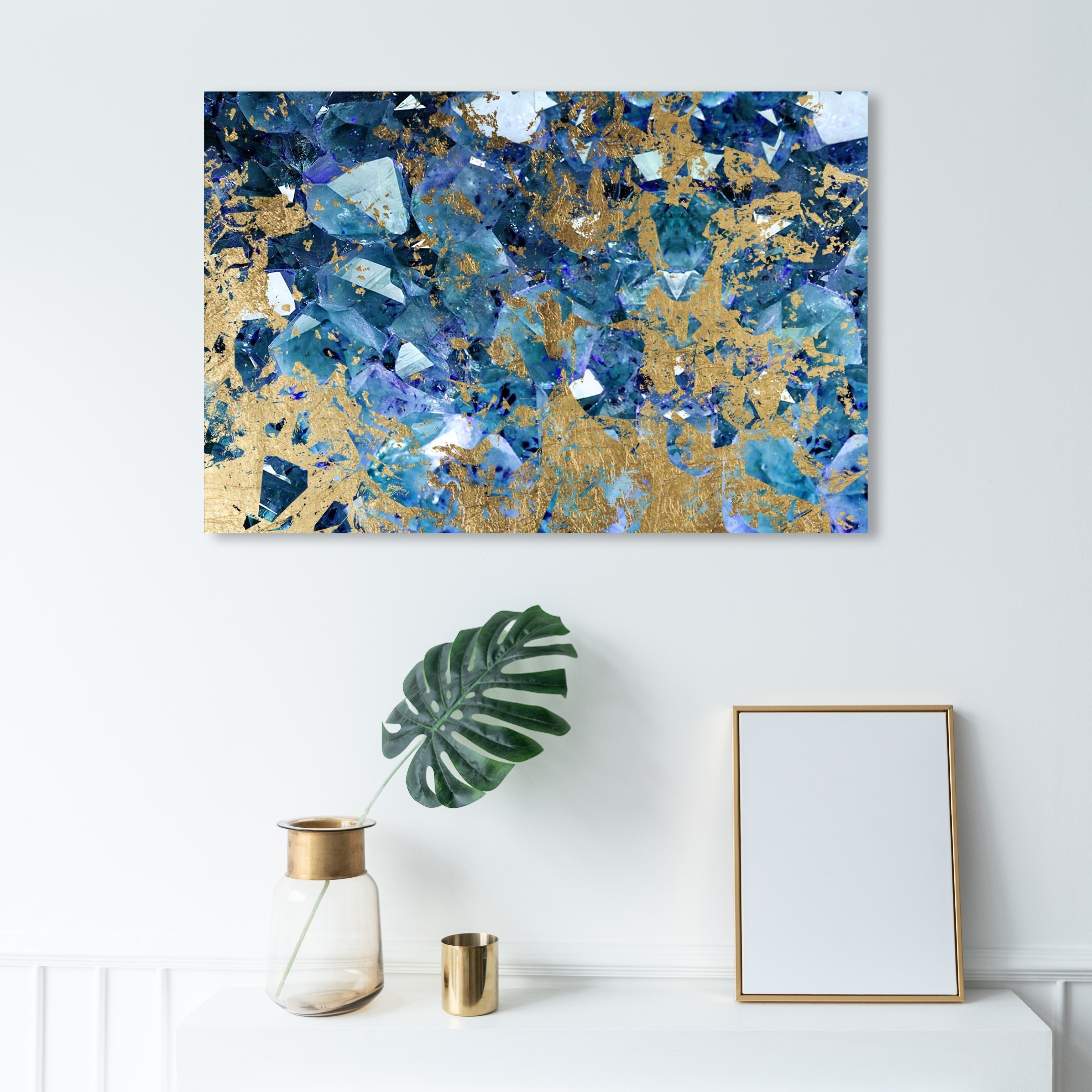 Oliver Gal 'Caicosglam' Abstract Wall Art Canvas Print - Blue, Gold