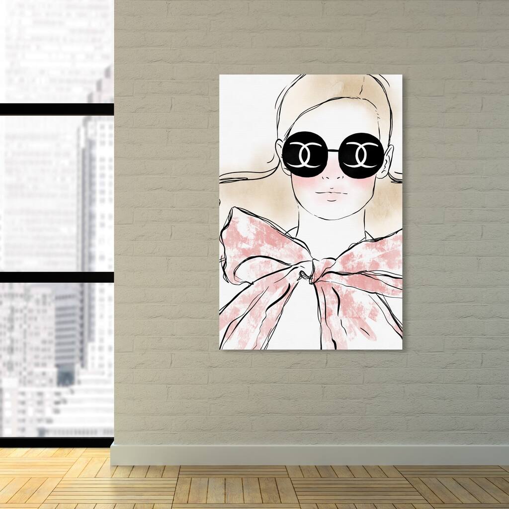Oliver Gal 'Runway Look' Fashion and Glam Wall Art Canvas Print - Pink, Brown