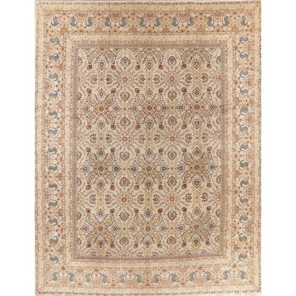 Antique Kashan Oriental Hand Knotted Wool Persian Area Rug - 13'3" x 10'6"