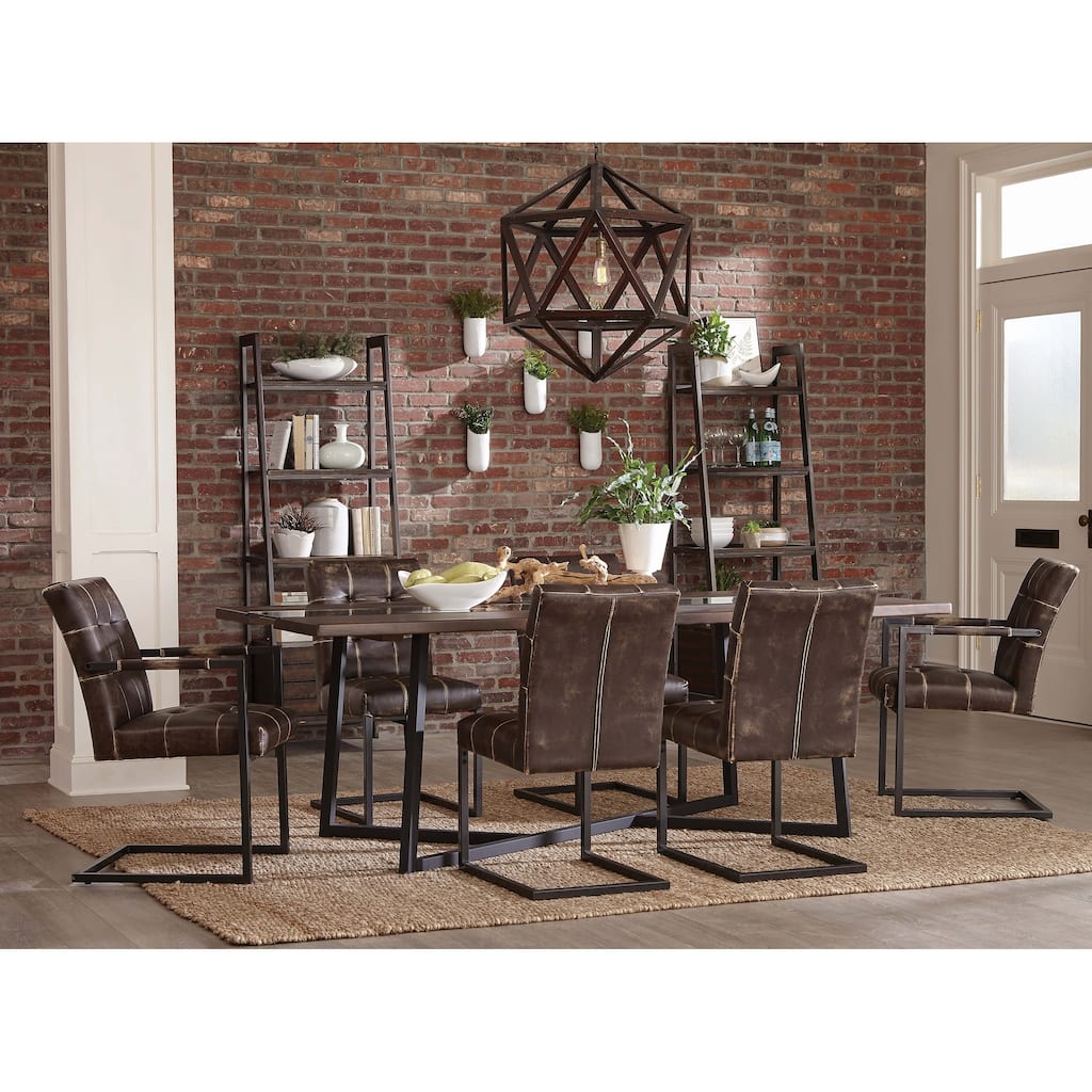 Shepherd Bitter Chocolate 9-piece Dining Set with 2 Arm Chairs