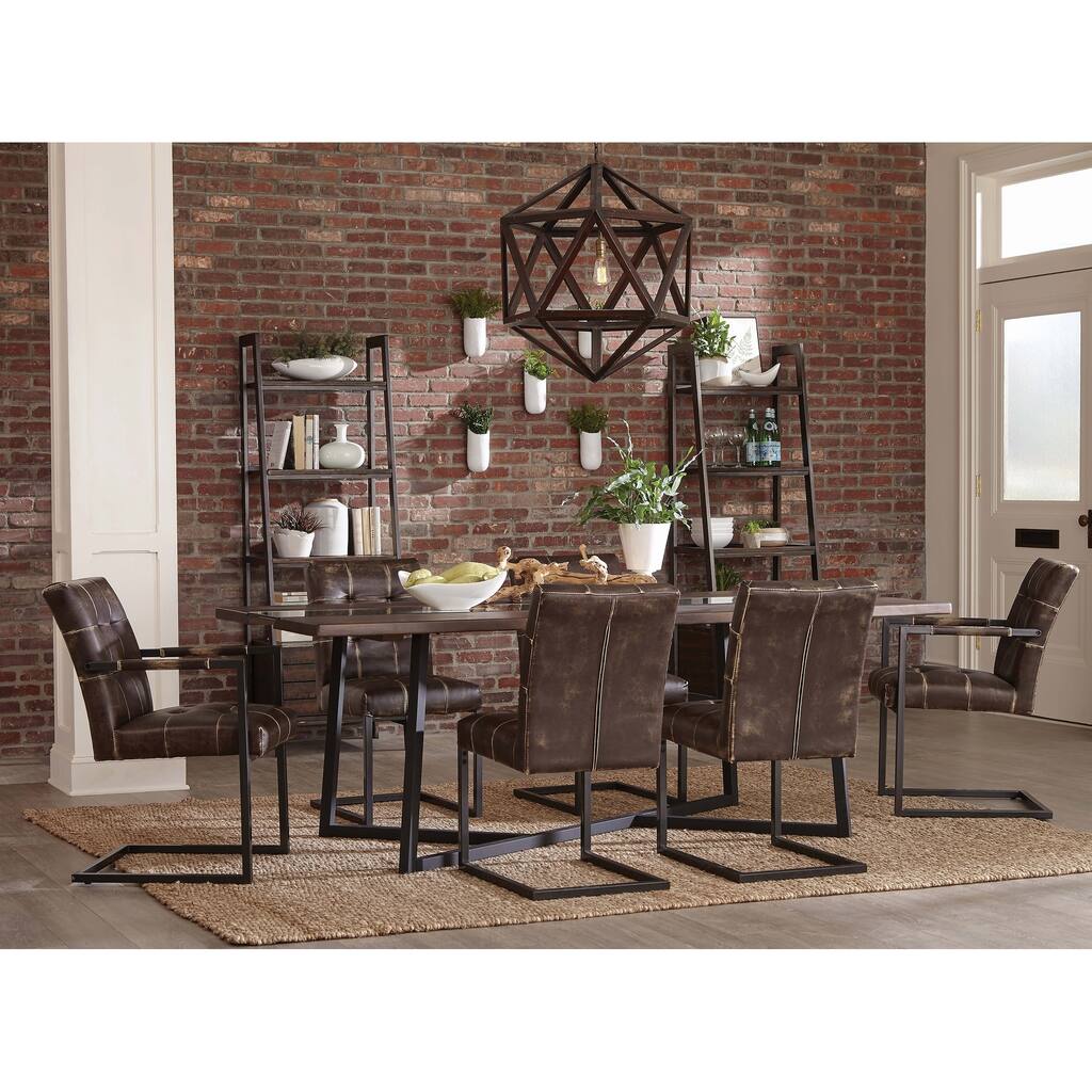 Shepherd Bitter Chocolate 7-piece Dining Set with 2 Arm Chairs