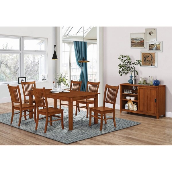 Hartwell Sienna Brown 9-piece Dining Set with 2 Arm Chairs