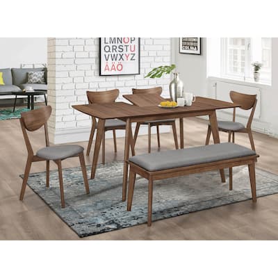 Carson Carrington Daglosten Grey and Natural Walnut 7-piece Dining Set