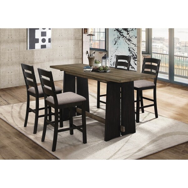 Carissa Khaki and Black 7-piece Counter Height Dining Set