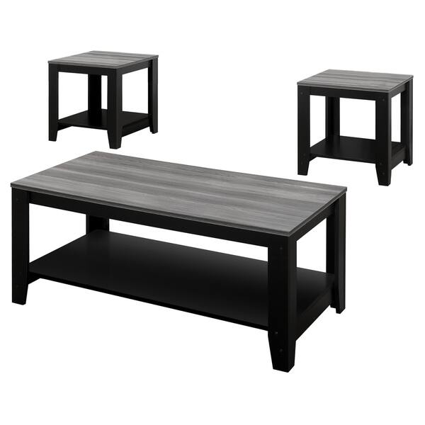 Black Grey Top Table Set 3Pcs Set Black Grey Top Table Set 3Pcs Set