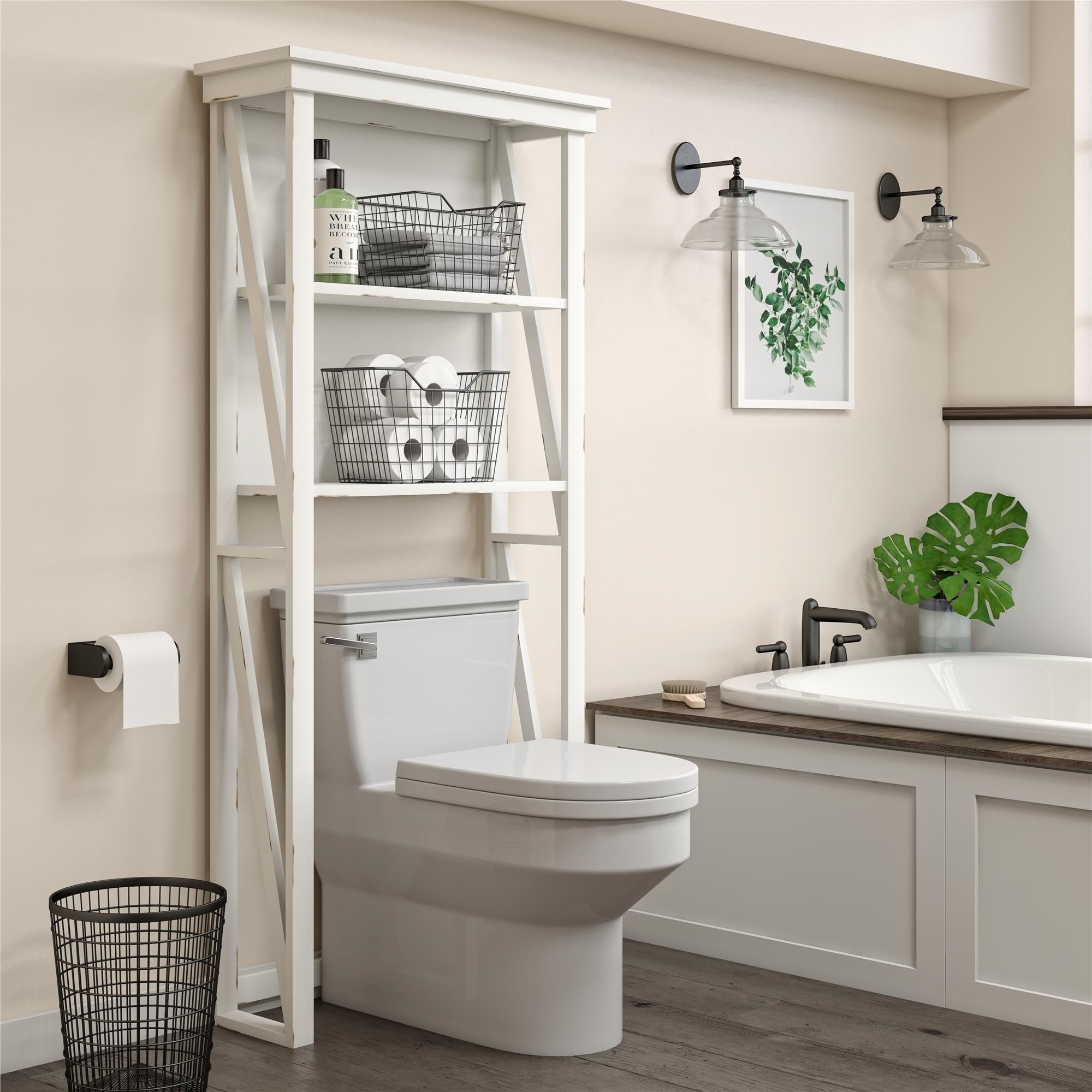 Avenue Greene Livingston White Over the Toilet Storage Cabi