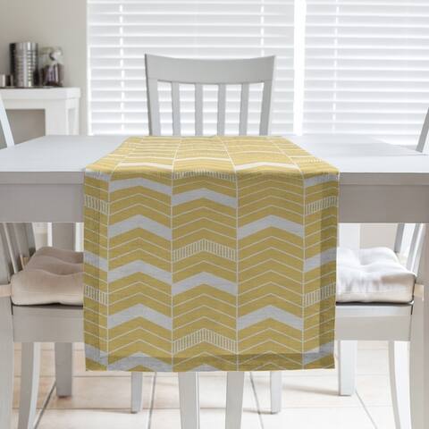Single Color Lined Chevrons Table Runner