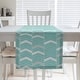 preview thumbnail 23 of 28, Two Color Lined Chevrons Table Runner 16 x 72 - Cotton Blend - Teal & Gray