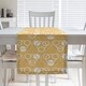 preview thumbnail 5 of 20, Classic Circles & Waves Table Runner 16 x 72 - Cotton Blend - Yellow