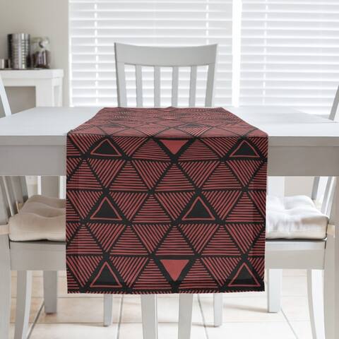 Black & Color Hand Drawn Triangles Table Runner