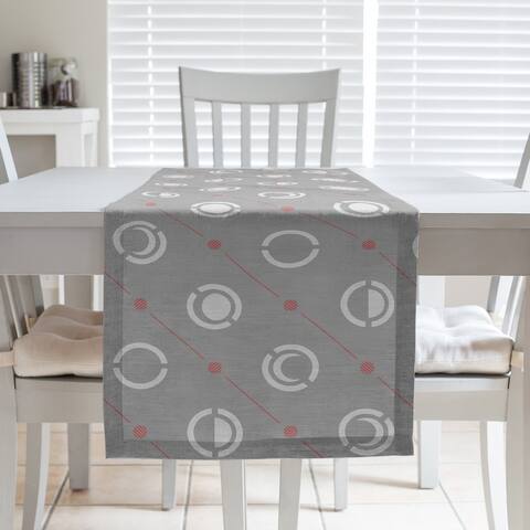 Gray Color Accent Moon Phases Table Runner