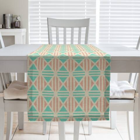 Full Color Lined Diamonds Table Runner