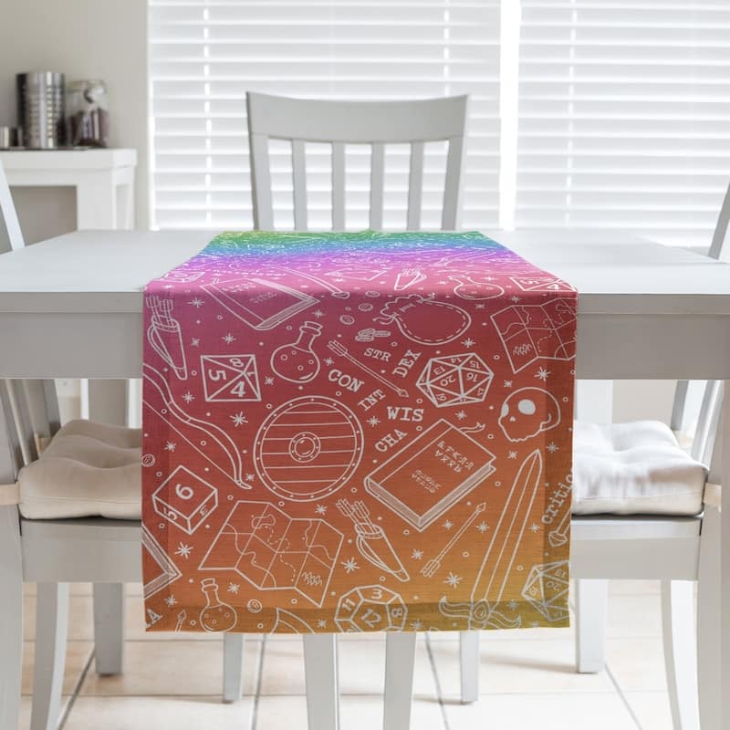 Ombre RPG Pattern Table Runner - 16 x 90 - Cotton Blend - Rainbow