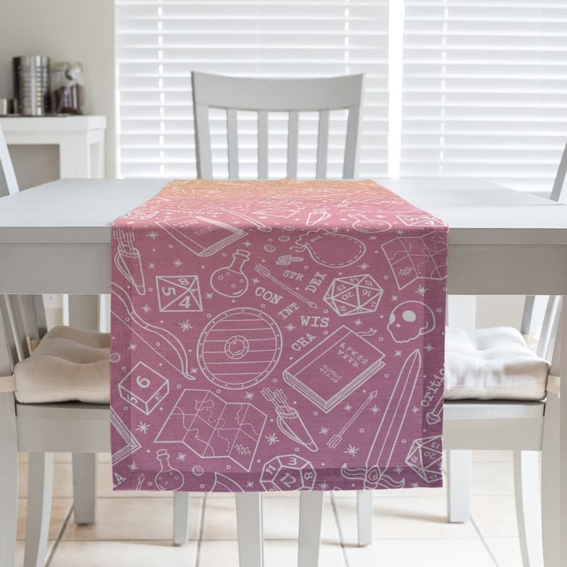 Ombre RPG Pattern Table Runner - 16 x 72 - Cotton Blend - Purple & Yellow