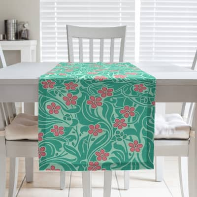 Swirly Floral Pattern Table Runner