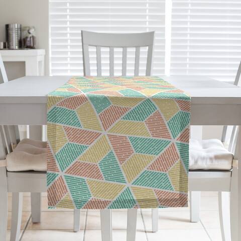 Three Color Trapezoids Table Runner
