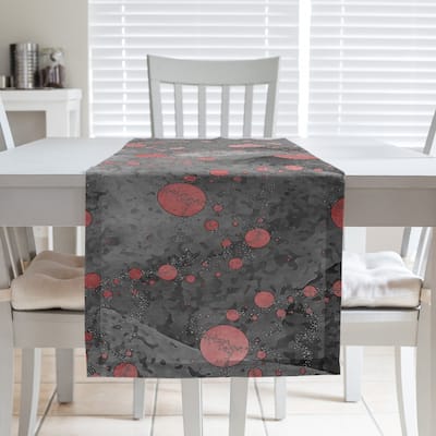 Monochrome Planets & Stars Table Runner