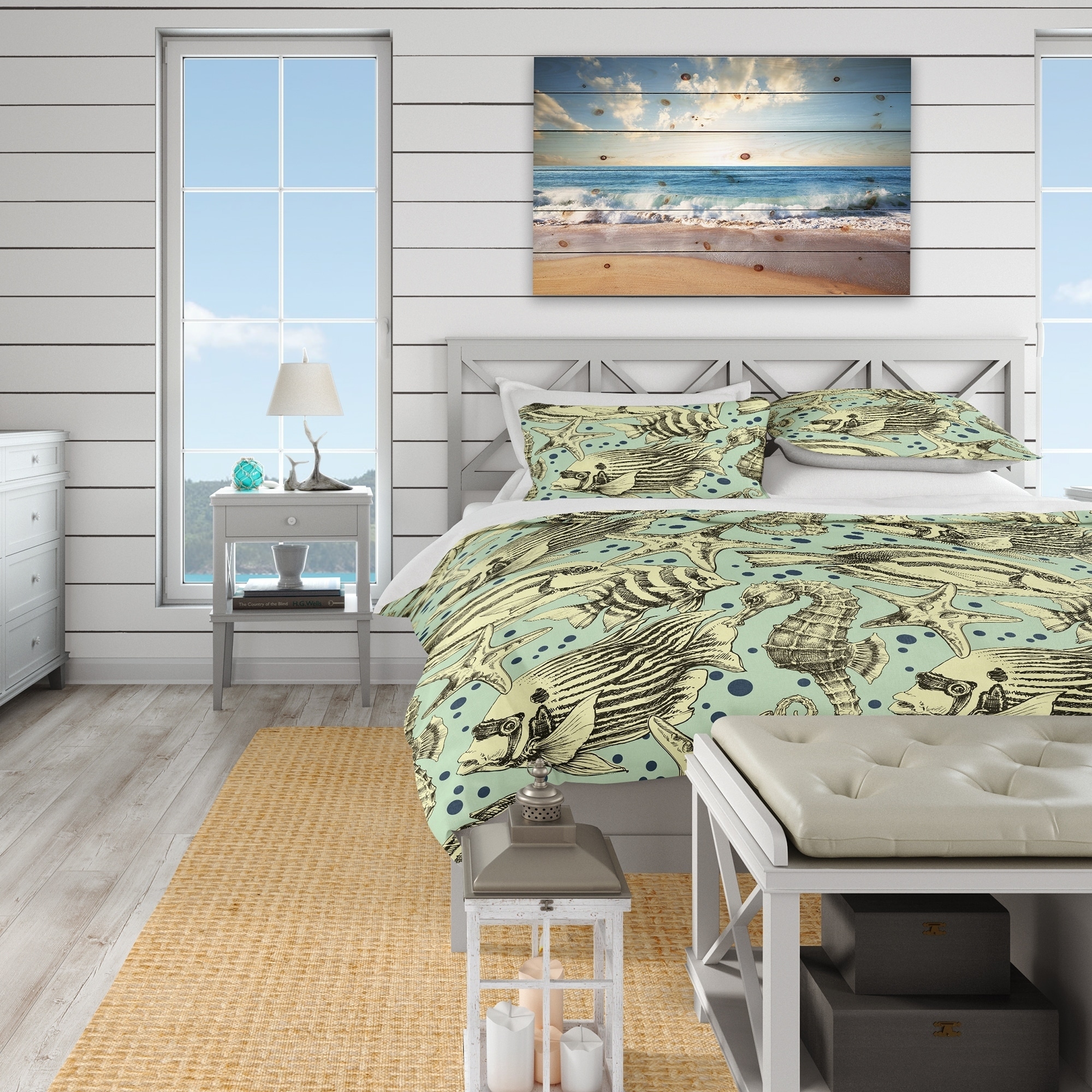 Shop Designart Deep Sea Lufe With Fish And Sea Horse Coastal