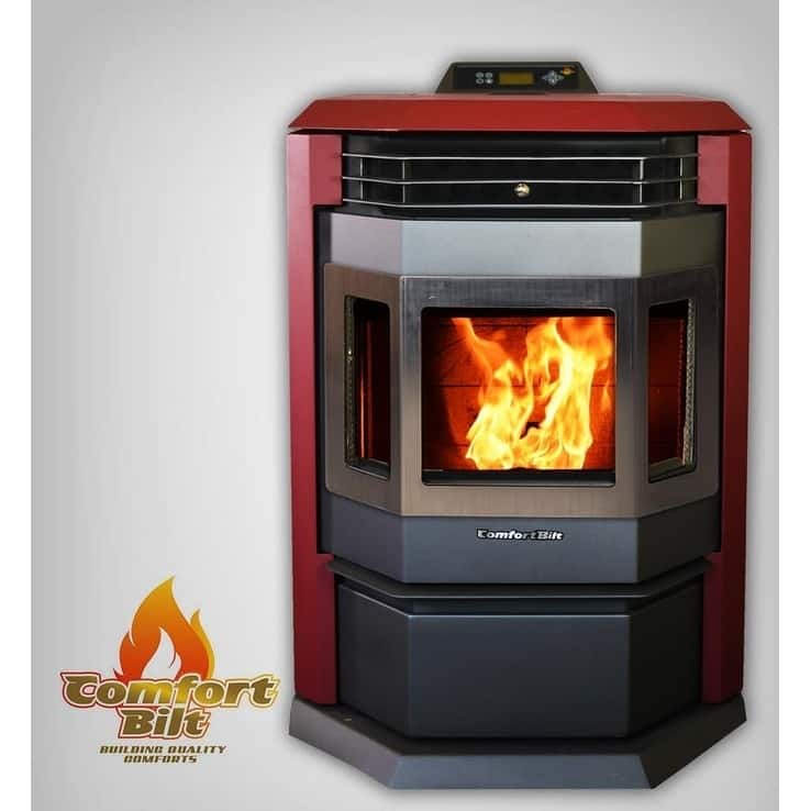 HP22-N Burgundy Comfortbilt Pellet Stove w/SS Door Trim