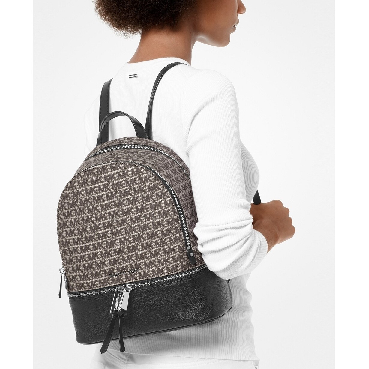 michael kors rhea metallic backpack