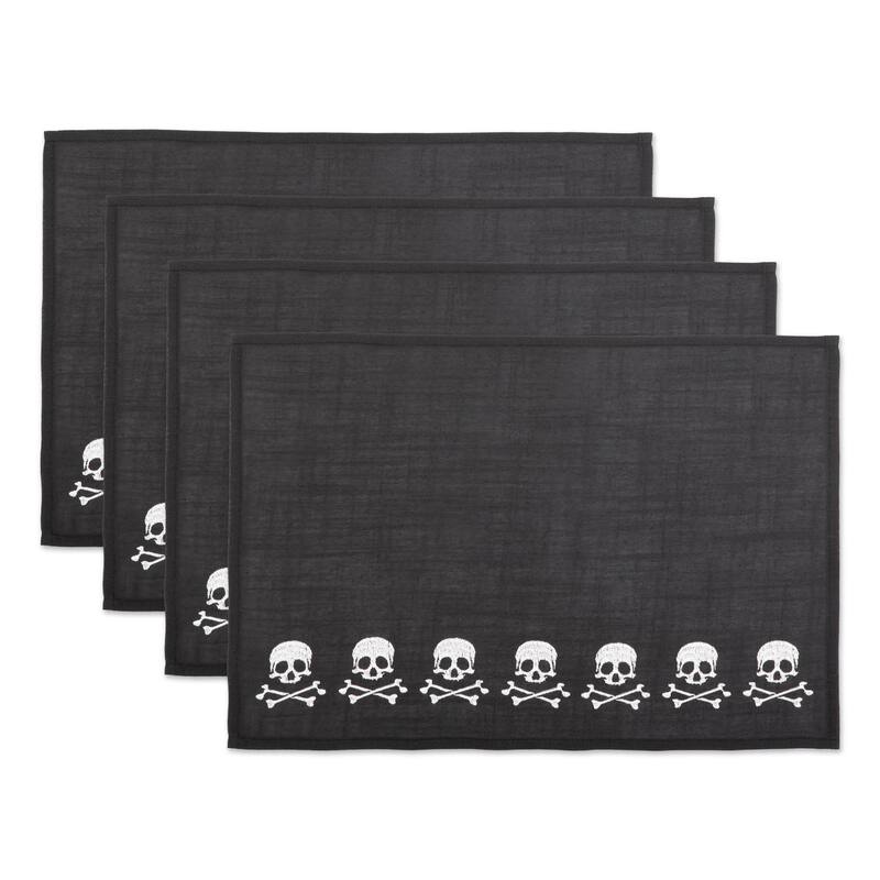 DII Skulls Embroidered Placemat (Set of 4)