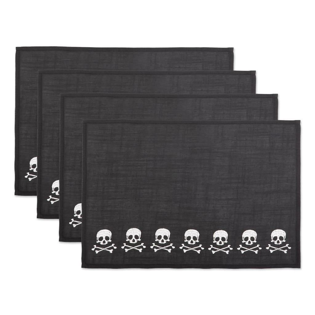 DII Skulls Embroidered Placemat (Set of 4)
