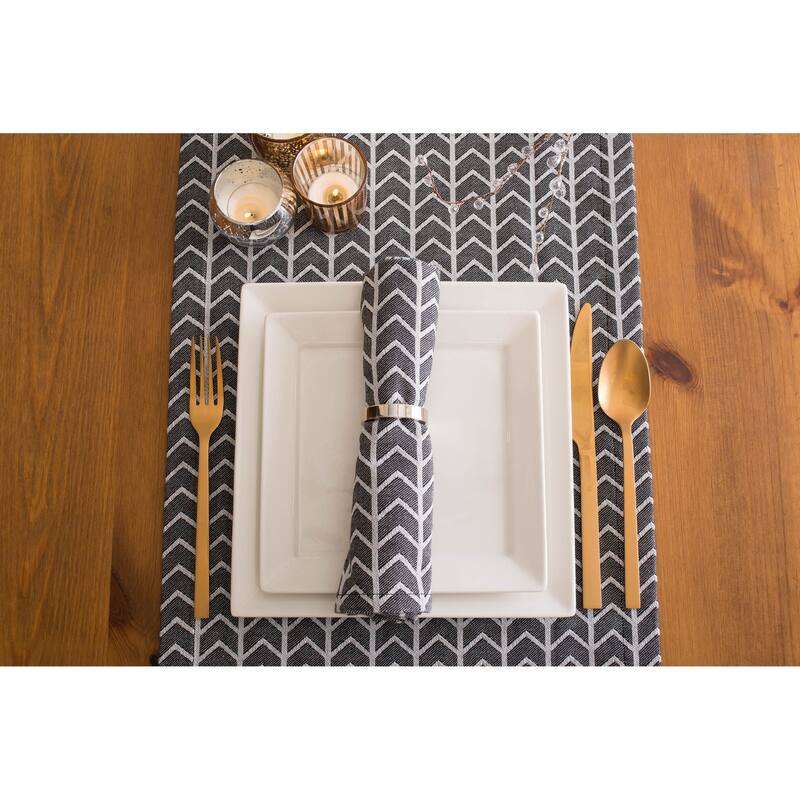 DII Black & White Table Runner