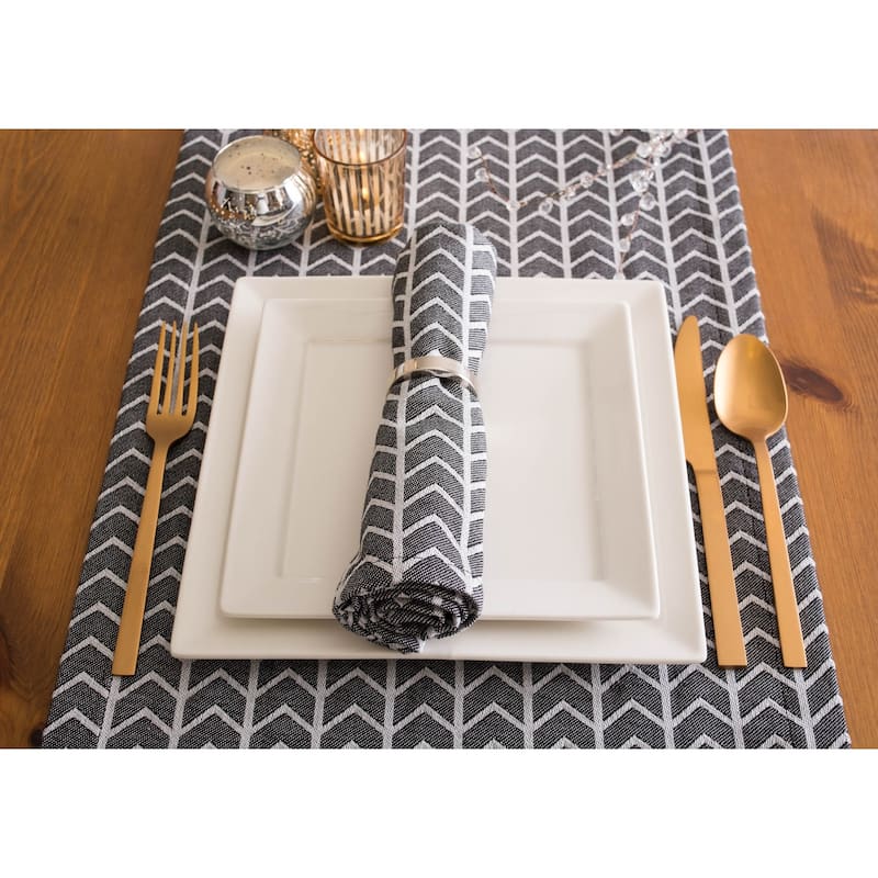 DII Black & White Table Runner