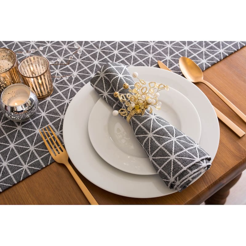 DII Black & White Table Runner