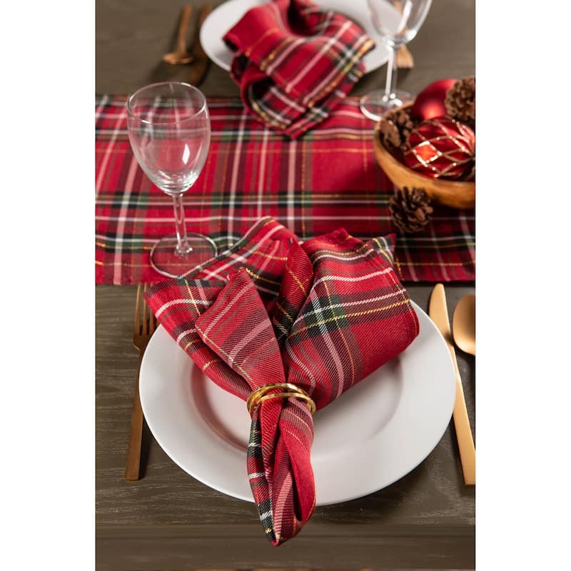 DII Cream Metallic Plaid Napkin (Set of 6)