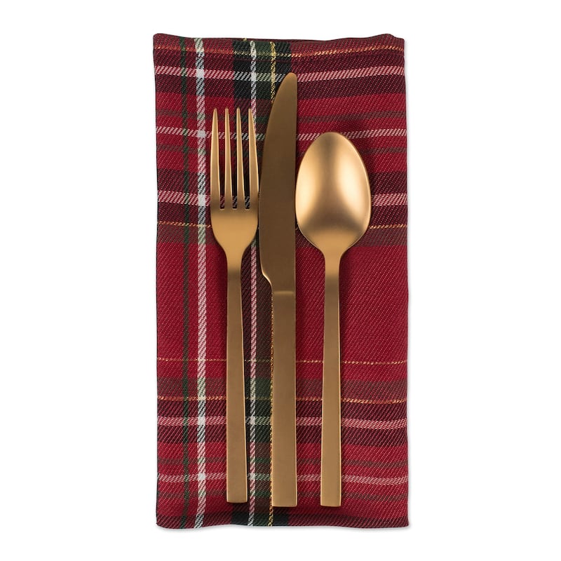 DII Cream Metallic Plaid Napkin (Set of 6)