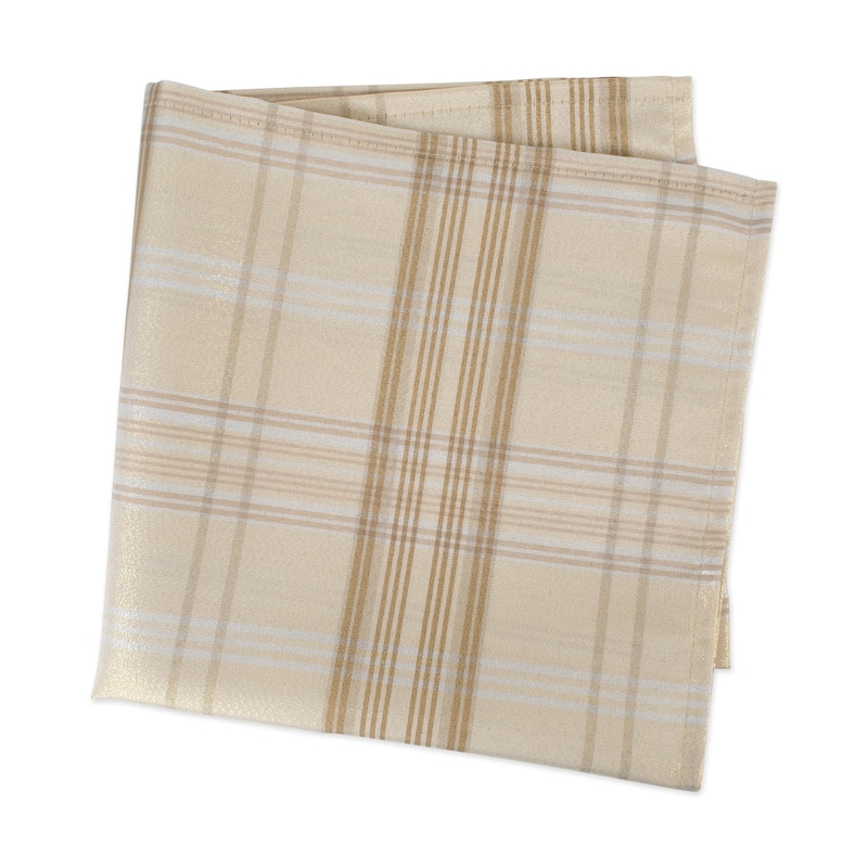 DII Cream Metallic Plaid Napkin (Set of 6)