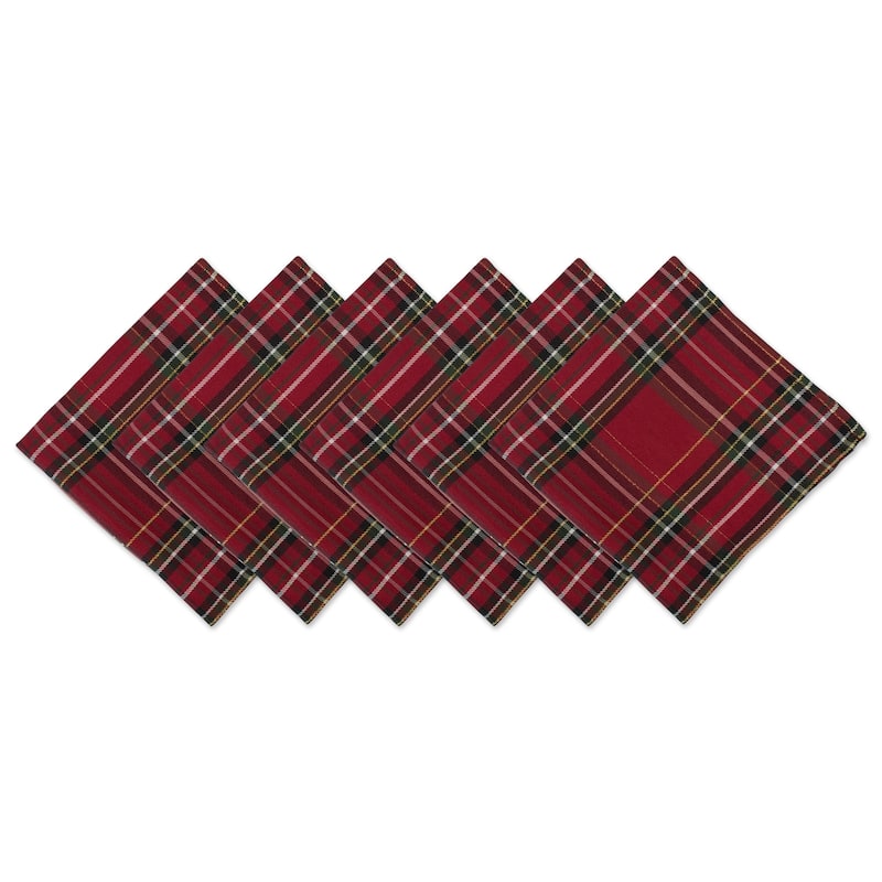 DII Cream Metallic Plaid Napkin (Set of 6) - Holiday Metallic Plaid