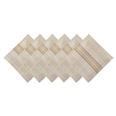 DII Cream Metallic Plaid Napkin (Set of 6)