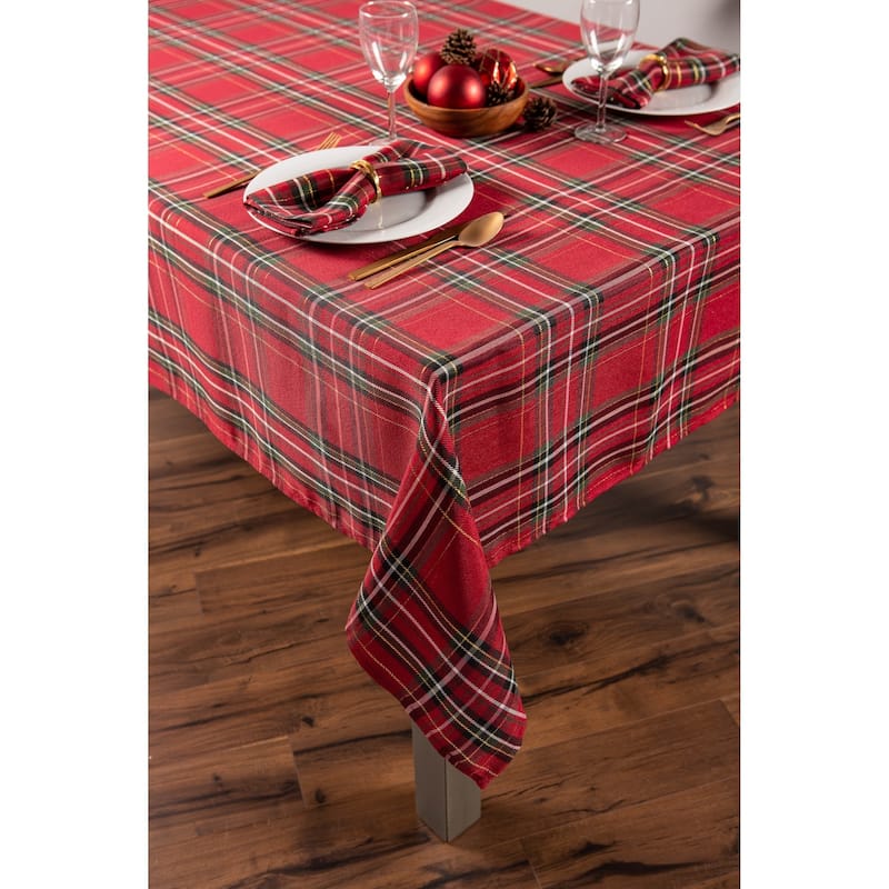 DII Holiday Plaid Tablecloth