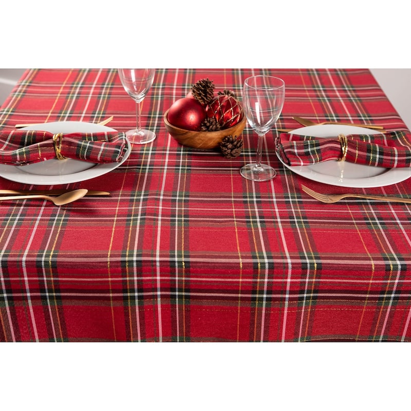 DII Holiday Plaid Tablecloth