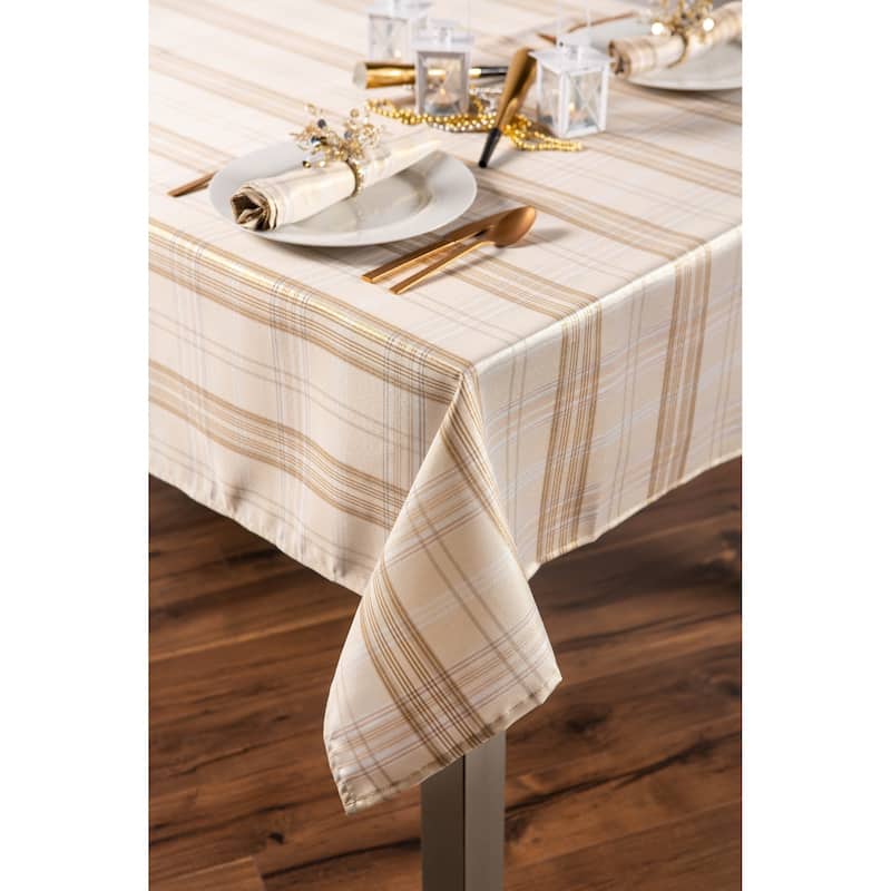 DII Holiday Plaid Tablecloth