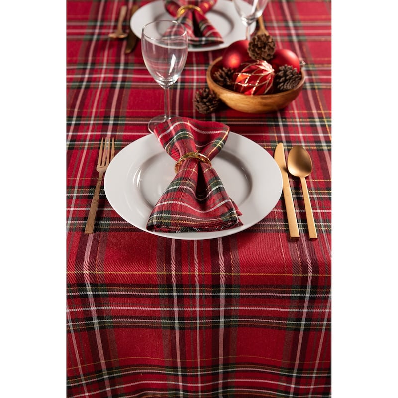 DII Holiday Plaid Tablecloth